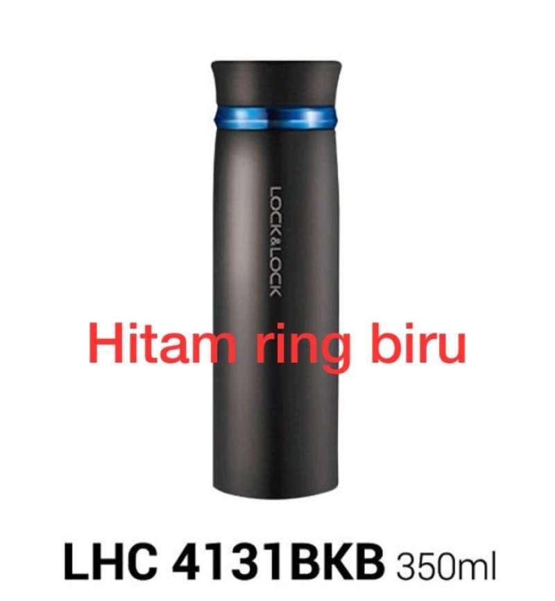 Promo LOCKNLOCK HOT AND COOL TUMBLER FEATHER LIGHT RING THERMOS 450ML Hitam R Biru Diskon 50