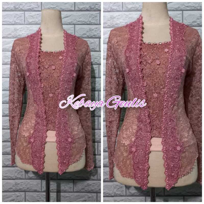 Jual Atasan Kebaya Pesta Kebaya Wisuda Modern Kebaya Brukat Warna Nude