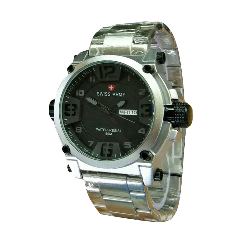 Swiss Army Dual Time Jam Tangan Pria Sa 1502 Full Black Stainless Source . Source .