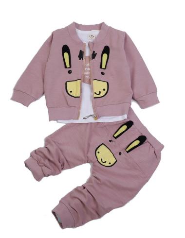 Chloebaby Shop 3 in 1 Rabbit F959 Setelan Pakaian Anak - Pink