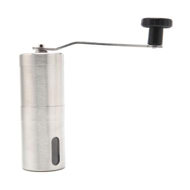Mokhamano Mini Stainless Steel Ceramic Burr Coffee Grinder Alat Penggiling Kopi Manual - Silver