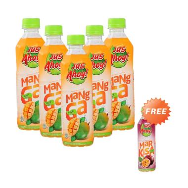 Jus Ahoy! Mangga Minuman Juice [330 mL/ 5 pcs] + Free Jus Ahoy! Markisa [330 mL/ 1 pcs]