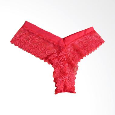 WinRos V Lace Transparant G-String - Merah