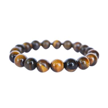 Riza Craft Gelang Batu Akik Tiger Eye Alam Asli Natural