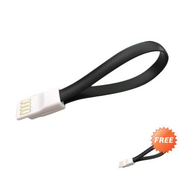 Riva Magnet Kabel Charger Micro USB - Black [20cm /Buy 1 Get 1]
