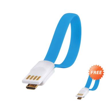 Riva Magnet Kabel Charger Micro USB - Blue [20cm /Buy 1 Get 1]