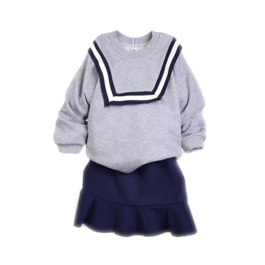 Chloe Babyshop Korea Rok F945 Setelan Anak Perempuan - Grey