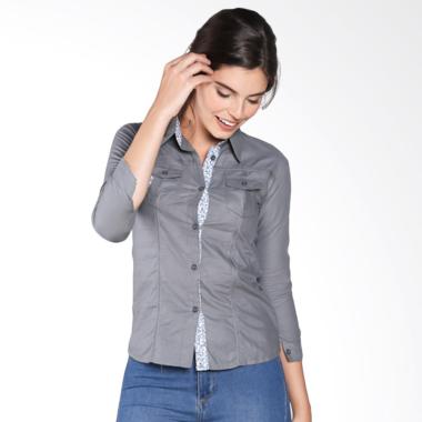 Yona Busana Meggie Lengan Panjang Atasan Wanita - Abu-abu Yona Busana Meggie Lengan Panjang Atasan Wanita - Abu-abu