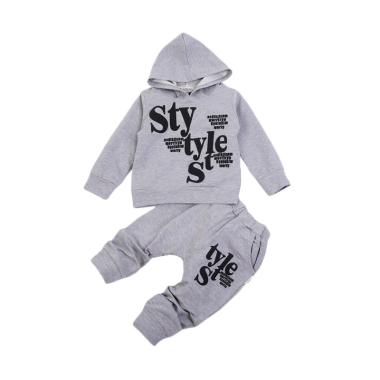 Chloe Babyshop F967 2in1 Style Set Baju Anak - Grey