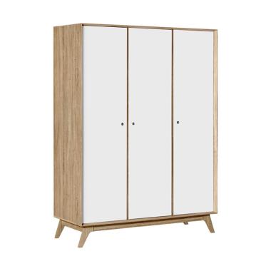 Graver LP 2298 3 Pintu Cermin Lemari Pakaian - Sonoma Cream