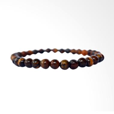 Riza Craft Gelang Tasbih Batu Alam Tiger Eye Asli Natural [33 Butir]