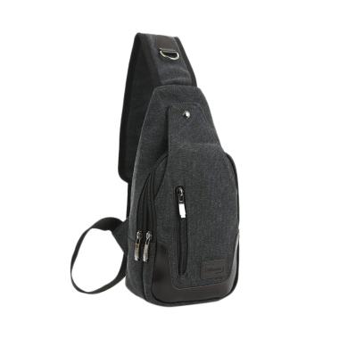 Martinversa Canvas Import Sling Bag Tas Pria - Black