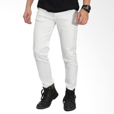 Frozenshop.com Celana Skinny Celana Jeans Pria - Putih Polos