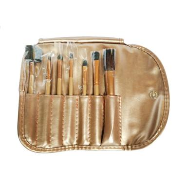 Jejo 7 in 1 Make Up Brush Set With Gold Pouch Set Kuas Make Up