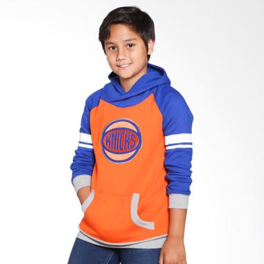 NBA Outerstuff 28OH5 New York Knicks Robust Pull Over Hoodie Oranye Kaos Basket Anak