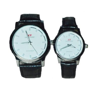 Swiss Army TW2078GL Jam Tangan Couple Serries - Silver Black White