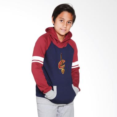 NBA Outerstuff 28OH5 Cleveland Cavaliers Robust Pull Over Hoodie Biru Dongker Kaos Basket Anak