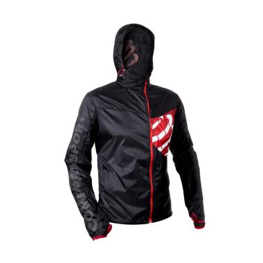 Compressport Hurrican Jacket Lari Pria - Black