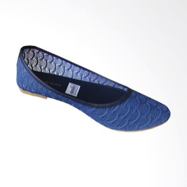 Rainy Collections Brokat Flat Shoes Wanita - Biru