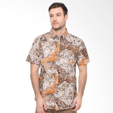 RBJ Regular Fit Kemeja Batik Pria - Coklat [601890424]