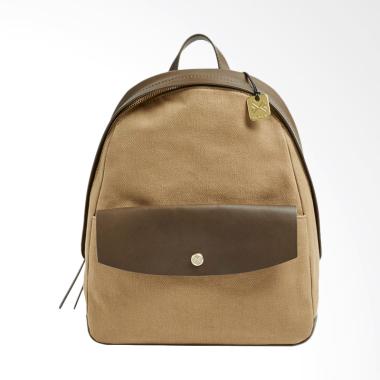 Skagen Aften Leather Backpack Olive Tas Wanita - Brown