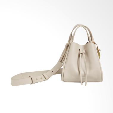 Skagen Mini Kolding Leather Bucket Oatmeal Sling Bag Wanita - Cream