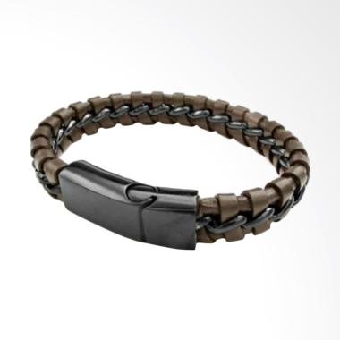 Men's Jewelry Donbrown Kulit Asli Gelang Pria [20 cm/ Size L]