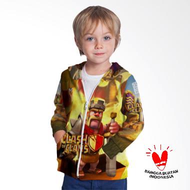 Fika Unisex Tema Clash Of Clan 3D Full Print Sublimation Model Zipper Art 3 Jaket Hoodie Sweater Anak