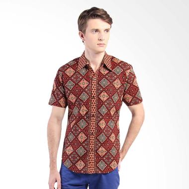 Rianty Batik Hem Slimfit Arka Kemeja Pria - Brown