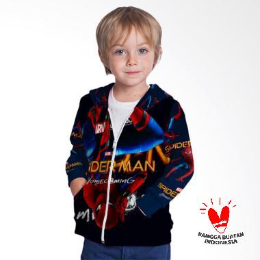 Fika Unisex Tema Spider-Man Homecoming 3D Full Print Sublimation Model Zipper Art 1 Jaket Hoodie Sweater Anak - Multicolor
