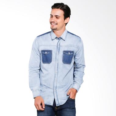 Lois Men Shirt Kemeja Pria - Blue Denim [654 D]