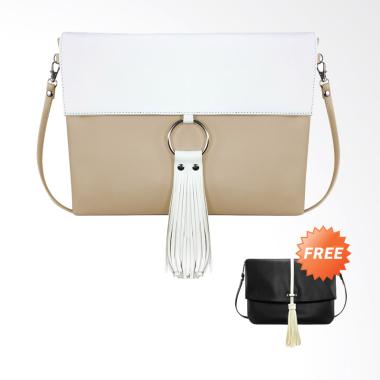 Buy 1 Get 1 - VONA Robin Clutch - Beige + Free VONA Ferris Clutch - Hitam Buy 1 Get 1 - VONA Robin Clutch - Beige + Free VONA Ferris Clutch - Hitam