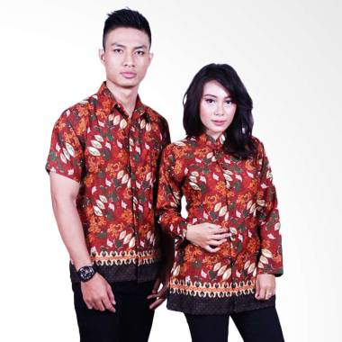 Batik Putri Ayu Solo SRB604 Blouse Set Batik Couple - Cokelat