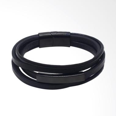 VERNYX Fleebox Leather Gelang Pria - Black [GLT6604]