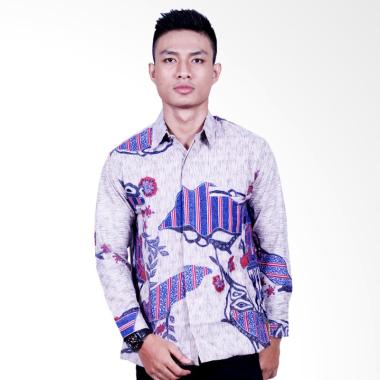 Batik Putri Ayu Solo Lengan Panjang Furing Kemeja Batik Pria - Biru [KPJ606]