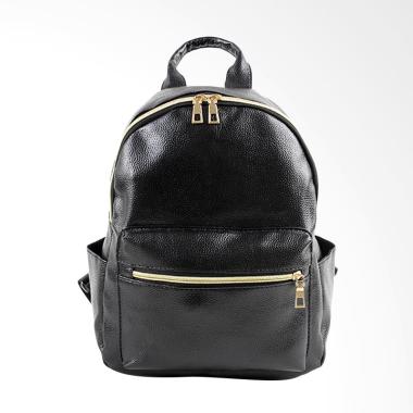 Paroparoshop Poplin Backpack Tas Ransel Wanita - Black