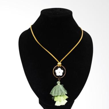 Shine Accessories KW1804 Bunga 3 Rumbai Kalung Wanita - Green Army