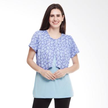 Baju Island Nana Nursingwear Baju Menyusui - Blue