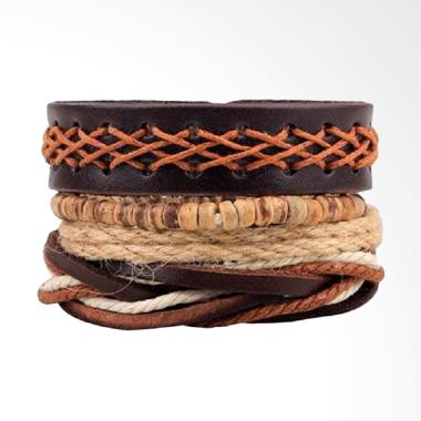 Cannies Stores Rope Vintage Gelang Pria [4 pcs]