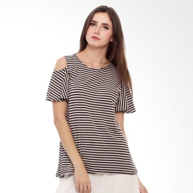 Baju Island Dolce Nursingwear Baju Menyusui - Black Stripe