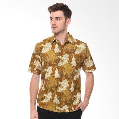 Parama Batik Miel Slim Fit Kemeja Lengan Pendek - Coklat