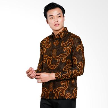 AWANA Para Sumara Modern Slim Fit Kemeja Batik Pria - Coklat