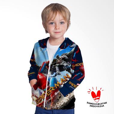 Fika Unisex Tema Spider-Man Homecoming 3D Full Print Sublimation Model Zipper Art 3 Jaket Hoodie Sweater Anak
