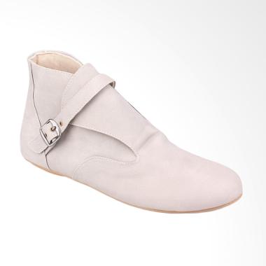 Raindoz RAK008 Korea Boots Sepatu Flat Wanita - Cream