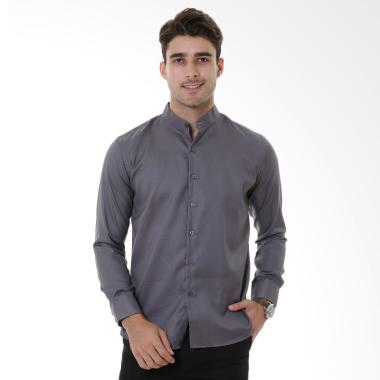 VM Slimfit Krah Shanghai Kemeja Koko Tangan Panjang - Abu