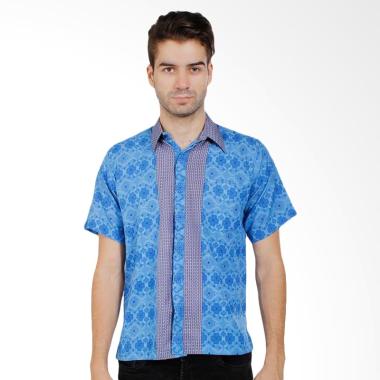 Rianty Hem Larry Kemeja Batik Pria - Blue