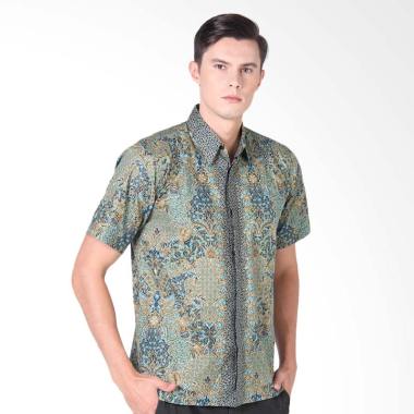 Rianty Hem Elki Kemeja Batik Pria - Green