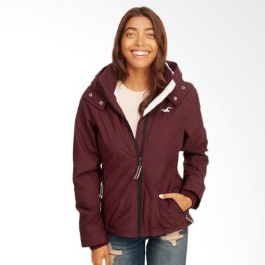 Hollister Fleece Jacket Wanita - Burgundy