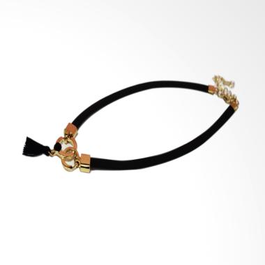 Shine Accessories KW1764 Double Bulat Permata Rumbai SHN 51 Kalung BLK Coker