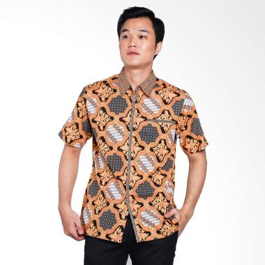 Batik Arjunaweda Men Hem Batik Ceplok Truntum Parang Batik Pria - Orange [53045028]
